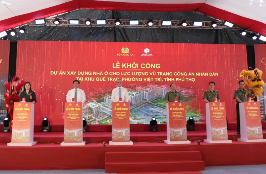 Bộ Công an khởi công dự án nhà ở gần 1.700 tỷ đồng và tiếp nhận quỹ đất 15ha tại Phú Thọ